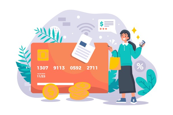 Real-Time Management and Spending Control Illustration of a Credit Card, Representing Seamless Credit Card Payments