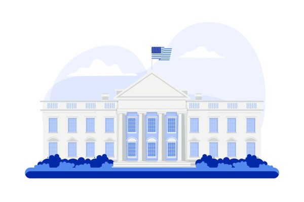 Illustration of the White House with an American Flag, Representing the Federal Reserve's Involvement in Real-Time Payments