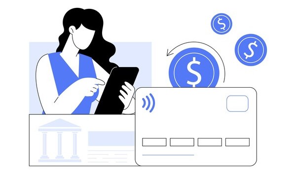 Person Managing a Credit Card with Digital Payment Integration