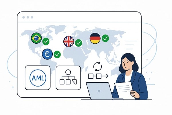 Global Compliance Made Simple Illustration of a Credit Card, Representing Seamless Credit Card Payments